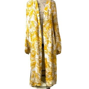 Insirah Yellow/White/Black Desnli Kaftan Coverup Size L-XL